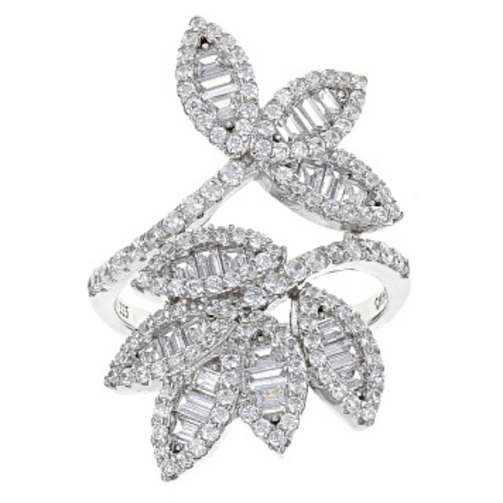 925 Sterling Silver AAA Diamond Simulant Ring